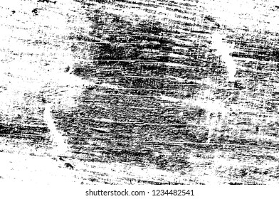 Grunge overlay layer. Abstract black and white vector background. Monochrome vintage surface with dirty pattern in cracks, spots, dots. Old wall in dark horror style design
