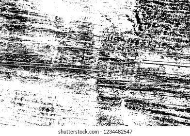 Grunge overlay layer. Abstract black and white vector background. Monochrome vintage surface with dirty pattern in cracks, spots, dots. Old wall in dark horror style design