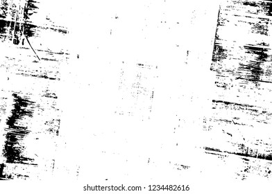 Grunge overlay layer. Abstract black and white vector background. Monochrome vintage surface with dirty pattern in cracks, spots, dots. Old wall in dark horror style design