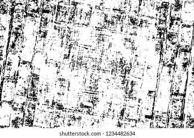 Grunge overlay layer. Abstract black and white vector background. Monochrome vintage surface with dirty pattern in cracks, spots, dots. Old wall in dark horror style design