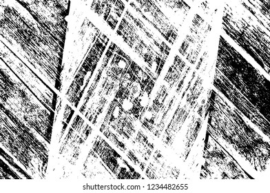 Grunge overlay layer. Abstract black and white vector background. Monochrome vintage surface with dirty pattern in cracks, spots, dots. Old wall in dark horror style design