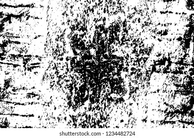 Grunge overlay layer. Abstract black and white vector background. Monochrome vintage surface with dirty pattern in cracks, spots, dots. Old wall in dark horror style design