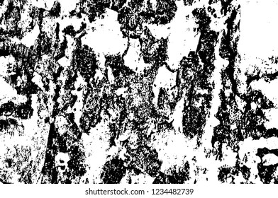 Grunge overlay layer. Abstract black and white vector background. Monochrome vintage surface with dirty pattern in cracks, spots, dots. Old wall in dark horror style design