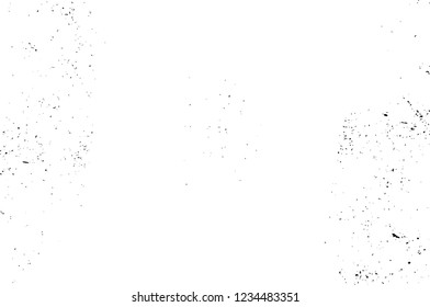 Grunge overlay layer. Abstract black and white vector background. Monochrome vintage surface with dirty pattern in cracks, spots, dots. Old wall in dark horror style design