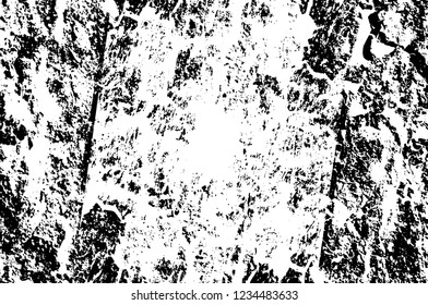 Grunge overlay layer. Abstract black and white vector background. Monochrome vintage surface with dirty pattern in cracks, spots, dots. Old wall in dark horror style design