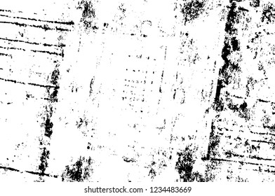Grunge overlay layer. Abstract black and white vector background. Monochrome vintage surface with dirty pattern in cracks, spots, dots. Old wall in dark horror style design