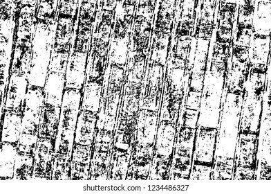 Grunge overlay layer. Abstract black and white vector background. Monochrome vintage surface with dirty pattern in cracks, spots, dots. Old wall in dark horror style design