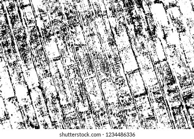 Grunge overlay layer. Abstract black and white vector background. Monochrome vintage surface with dirty pattern in cracks, spots, dots. Old wall in dark horror style design