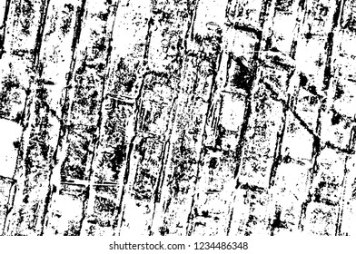 Grunge overlay layer. Abstract black and white vector background. Monochrome vintage surface with dirty pattern in cracks, spots, dots. Old wall in dark horror style design