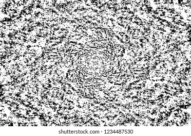 Grunge overlay layer. Abstract black and white vector background. Monochrome vintage surface with dirty pattern in cracks, spots, dots. Old wall in dark horror style design