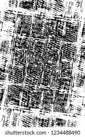 Grunge overlay layer. Abstract black and white vector background. Monochrome vintage surface with dirty pattern in cracks, spots, dots. Old wall in dark horror style design