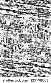 Grunge overlay layer. Abstract black and white vector background. Monochrome vintage surface with dirty pattern in cracks, spots, dots. Old wall in dark horror style design