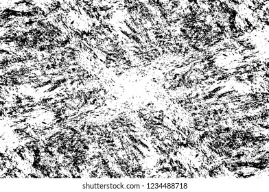 Grunge overlay layer. Abstract black and white vector background. Monochrome vintage surface with dirty pattern in cracks, spots, dots. Old wall in dark horror style design