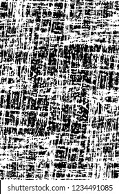 Grunge overlay layer. Abstract black and white vector background. Monochrome vintage surface with dirty pattern in cracks, spots, dots. Old wall in dark horror style design