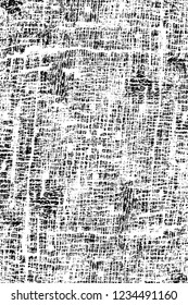 Grunge overlay layer. Abstract black and white vector background. Monochrome vintage surface with dirty pattern in cracks, spots, dots. Old wall in dark horror style design