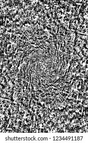 Grunge overlay layer. Abstract black and white vector background. Monochrome vintage surface with dirty pattern in cracks, spots, dots. Old wall in dark horror style design