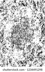 Grunge overlay layer. Abstract black and white vector background. Monochrome vintage surface with dirty pattern in cracks, spots, dots. Old wall in dark horror style design