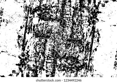 Grunge overlay layer. Abstract black and white vector background. Monochrome vintage surface with dirty pattern in cracks, spots, dots. Old wall in dark horror style design