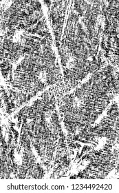 Grunge overlay layer. Abstract black and white vector background. Monochrome vintage surface with dirty pattern in cracks, spots, dots. Old wall in dark horror style design