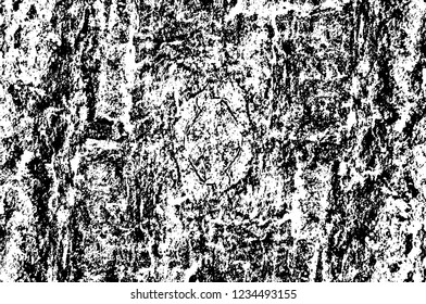 Grunge overlay layer. Abstract black and white vector background. Monochrome vintage surface with dirty pattern in cracks, spots, dots. Old wall in dark horror style design