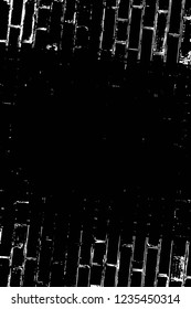 Grunge overlay layer. Abstract black and white vector background. Monochrome vintage surface with dirty pattern in cracks, spots, dots. Old wall in dark horror style design