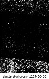Grunge overlay layer. Abstract black and white vector background. Monochrome vintage surface with dirty pattern in cracks, spots, dots. Old wall in dark horror style design