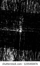 Grunge overlay layer. Abstract black and white vector background. Monochrome vintage surface with dirty pattern in cracks, spots, dots. Old wall in dark horror style design