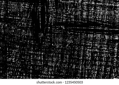 Grunge overlay layer. Abstract black and white vector background. Monochrome vintage surface with dirty pattern in cracks, spots, dots. Old wall in dark horror style design