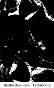 Grunge overlay layer. Abstract black and white vector background. Monochrome vintage surface with dirty pattern in cracks, spots, dots. Old wall in dark horror style design