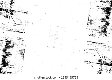 Grunge overlay layer. Abstract black and white vector background. Monochrome vintage surface with dirty pattern in cracks, spots, dots. Old wall in dark horror style design