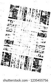 Grunge overlay layer. Abstract black and white vector background. Monochrome vintage surface with dirty pattern in cracks, spots, dots. Old wall in dark horror style design
