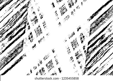 Grunge overlay layer. Abstract black and white vector background. Monochrome vintage surface with dirty pattern in cracks, spots, dots. Old wall in dark horror style design