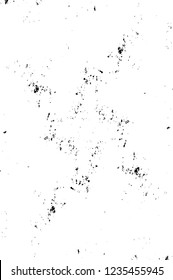 Grunge overlay layer. Abstract black and white vector background. Monochrome vintage surface with dirty pattern in cracks, spots, dots. Old wall in dark horror style design