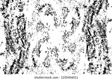 Grunge overlay layer. Abstract black and white vector background. Monochrome vintage surface with dirty pattern in cracks, spots, dots. Old wall in dark horror style design