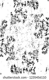 Grunge overlay layer. Abstract black and white vector background. Monochrome vintage surface with dirty pattern in cracks, spots, dots. Old wall in dark horror style design
