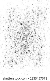 Grunge overlay layer. Abstract black and white vector background. Monochrome vintage surface with dirty pattern in cracks, spots, dots. Old wall in dark horror style design