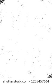Grunge overlay layer. Abstract black and white vector background. Monochrome vintage surface with dirty pattern in cracks, spots, dots. Old wall in dark horror style design