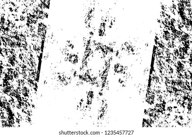 Grunge overlay layer. Abstract black and white vector background. Monochrome vintage surface with dirty pattern in cracks, spots, dots. Old wall in dark horror style design