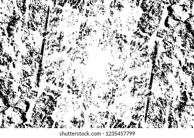 Grunge overlay layer. Abstract black and white vector background. Monochrome vintage surface with dirty pattern in cracks, spots, dots. Old wall in dark horror style design