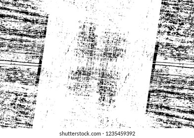 Grunge overlay layer. Abstract black and white vector background. Monochrome vintage surface with dirty pattern in cracks, spots, dots. Old wall in dark horror style design