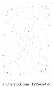 Grunge overlay layer. Abstract black and white vector background. Monochrome vintage surface with dirty pattern in cracks, spots, dots. Old wall in dark horror style design