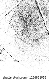 Grunge overlay layer. Abstract black and white vector background. Monochrome vintage surface with dirty pattern in cracks, spots, dots. Old wall in dark horror style design