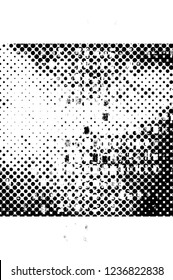 Grunge overlay layer. Abstract black and white vector background. Monochrome vintage surface with dirty pattern in cracks, spots, dots. Old wall in dark horror style design