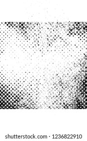 Grunge overlay layer. Abstract black and white vector background. Monochrome vintage surface with dirty pattern in cracks, spots, dots. Old wall in dark horror style design