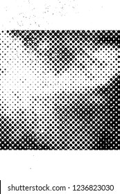 Grunge overlay layer. Abstract black and white vector background. Monochrome vintage surface with dirty pattern in cracks, spots, dots. Old wall in dark horror style design