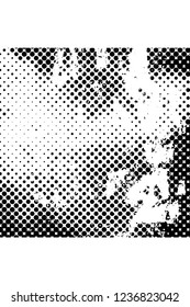 Grunge overlay layer. Abstract black and white vector background. Monochrome vintage surface with dirty pattern in cracks, spots, dots. Old wall in dark horror style design