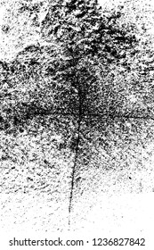 Grunge overlay layer. Abstract black and white vector background. Monochrome vintage surface with dirty pattern in cracks, spots, dots. Old wall in dark horror style design