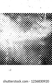 Grunge overlay layer. Abstract black and white vector background. Monochrome vintage surface with dirty pattern in cracks, spots, dots. Old wall in dark horror style design