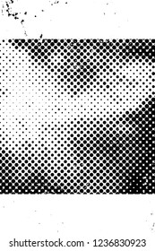 Grunge overlay layer. Abstract black and white vector background. Monochrome vintage surface with dirty pattern in cracks, spots, dots. Old wall in dark horror style design