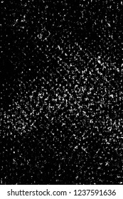 Grunge overlay layer. Abstract black and white vector background. Monochrome vintage surface with dirty pattern in cracks, spots, dots. Old wall in dark horror style design
